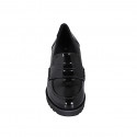 Woman's loafer in black patent leather heel 6 - Available sizes:  32, 34, 43, 44, 45