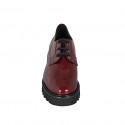 Woman's laced derby shoe in maroon patent leather heel 4 - Available sizes:  32, 33, 42, 44, 45