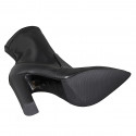 Stivaletto a punta da donna in pelle ed elasticizzato nero tacco grosso 10 - Misure disponibili: 32, 33, 34, 42, 43, 44, 45, 46, 47