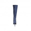 Stivale a punta da donna in camoscio blu con cerniera tacco 10 - Misure disponibili: 32, 34, 42, 43