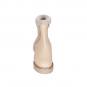 Stivaletto da donna in pelle beige con cerniera e fodera in pelliccia tacco 4 - Misure disponibili: 32, 33, 34, 42, 43, 44, 45