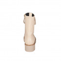 Stivaletto stringato da donna in pelle beige con cerniera tacco 4 - Misure disponibili: 32, 33, 34, 42, 43