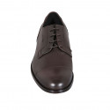 Scarpa elegante stringata derby con puntale da uomo in pelle marrone - Misure disponibili: 36, 37, 38, 46, 47, 48, 49, 50, 51, 52