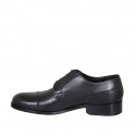 Chaussure derby pour hommes avec lacets et bout droit en cuir noir - Pointures disponibles:  36, 38, 46, 47, 48, 49, 50, 51, 52