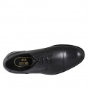 Zapato derby para hombre en piel negra con cordones y puntera - Tallas disponibles:  36, 37, 38, 46, 47, 48, 49, 50, 51, 52