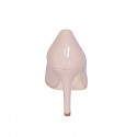 ﻿Woman's pointy pump in nude patent leather with heel 10 - Available sizes:  32, 33, 34, 35, 43, 44, 45