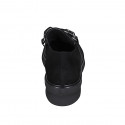 Mocassino da donna con catena ed elastico in camoscio nero tacco 4 - Misure disponibili: 32, 33, 34, 42, 43, 44, 45