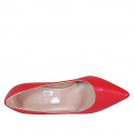 Zapato de salon puntiagudo para mujer en piel roja con tacon 7 - Tallas disponibles:  31, 32, 33, 34, 35, 42, 43, 44, 45