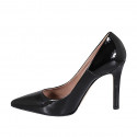 Escarpin à bout pointu pour femmes en cuir verni noir avec talon 10 - Pointures disponibles:  31, 33, 34, 43