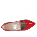 Escarpin à bout pointu pour femmes en cuir verni rouge avec talon 10 - Pointures disponibles:  31, 32, 33, 34, 35, 42, 43, 44, 45