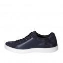 Chaussure sportif pour hommes avec lacets en daim et cuir bleu - Pointures disponibles:  46, 47, 48, 49, 50, 51, 52