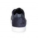 Chaussure sportif pour hommes avec lacets en daim et cuir bleu - Pointures disponibles:  46, 47, 48, 49, 50, 51, 52