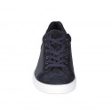 Chaussure sportif pour hommes avec lacets en daim et cuir bleu - Pointures disponibles:  46, 47, 48, 49, 50, 51, 52