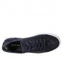 Chaussure sportif pour hommes avec lacets en daim et cuir bleu - Pointures disponibles:  46, 47, 48, 49, 50, 51, 52