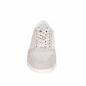 Chaussure sportif pour hommes avec lacets en daim et tissu beige - Pointures disponibles:  46, 47, 48, 49, 50, 51, 52