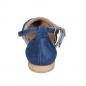 Woman's pointy open shoe with straps in blue and light blue suede heel 1 - Available sizes:  32, 33, 34, 35, 42, 43, 44, 45, 46