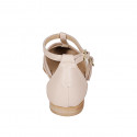 Woman's pointy open shoe with straps in light pink leather heel 1 - Available sizes:  32, 33, 34, 35, 42, 43, 44, 45, 46