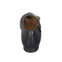 Woman's Mary Jane with rounded tip and two straps in black leather heel 1 - Available sizes:  33, 34, 35, 43, 44, 45