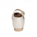 Woman's Mary Jane with rounded tip and two straps in nude leather heel 1 - Available sizes:  33, 34, 35, 43, 44, 45, 46