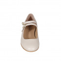 Woman's Mary Jane with rounded tip and two straps in nude leather heel 1 - Available sizes:  33, 34, 35, 43, 44, 45, 46