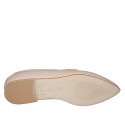 ﻿Woman's pointy mocassin in light pink leather with accessory heel 1 - Available sizes:  32, 33, 34, 35, 42, 43, 44, 45, 46