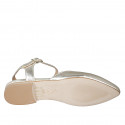 Woman's slingback pump in platinum laminated leather with strap heel 1 - Available sizes:  32, 33, 34, 35, 42, 43, 44, 45, 46