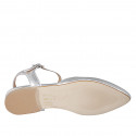 Woman's slingback pump in silver laminated leather with strap heel 1 - Available sizes:  32, 33, 34, 35, 42, 43, 44, 45, 46