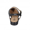 Zapato destalonado para mujer en piel negra con cinturon tacon 1 - Tallas disponibles:  32, 33, 34, 35, 42, 43, 44, 45, 46