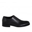 Scarpa Oxford stringata con puntale Brogue da uomo in pelle nera - Misure disponibili: 36, 37, 38, 46, 47, 48, 49, 50, 51, 52