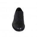 Men's laced Oxford shoe with Brogue captoe in black leather - Available sizes:  36, 37, 38, 46, 47, 48, 49, 50, 51, 52