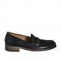 Mocassin pour hommes avec accessoire en cuir de couleur noir - Pointures disponibles:  36, 37, 38, 46, 47, 48, 49, 50, 51, 52