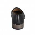 Mocassin pour hommes avec accessoire en cuir de couleur noir - Pointures disponibles:  36, 37, 38, 46, 47, 48, 49, 50, 51, 52