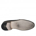 Mocassin pour hommes avec accessoire en cuir de couleur noir - Pointures disponibles:  36, 37, 38, 46, 47, 48, 49, 50, 51, 52