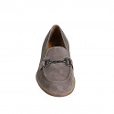 Men's loafer with accessory in taupe suede - Available sizes:  36, 37, 38, 46, 47, 48, 49, 50, 51, 52