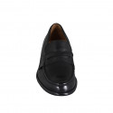 Man's elegant loafer in black-colored leather - Available sizes:  36, 37, 38, 46, 47, 48, 49, 50, 51, 52