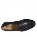 Man's elegant loafer in black-colored leather - Available sizes:  36, 37, 38, 46, 47, 48, 49, 50, 51, 52