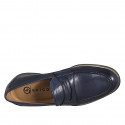 Man's elegant loafer in blue leather - Available sizes:  36, 37, 38, 46, 47, 48, 49, 50, 51, 52