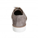 Scarpa derby stringata da uomo in camoscio color taupe - Misure disponibili: 36, 37, 38, 46, 47, 48, 49, 50, 51