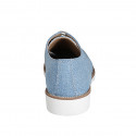 Laced men's casual shoe in light blue denim fabric - Available sizes:  36, 37, 38, 46, 48, 49, 50, 51