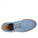 Laced men's casual shoe in light blue denim fabric - Available sizes:  36, 37, 38, 46, 48, 49, 50, 51