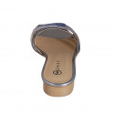 Sabot da donna in pelle laminata argento, blu e glicine tacco 2 - Misure disponibili: 32, 33, 34, 35, 42, 43, 44, 45, 46