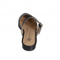 Mule cerrado en punta para mujer con correas en piel negra tacon 2 - Tallas disponibles:  32, 33, 34, 35, 42, 43, 44, 45, 46