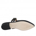 Sabot a punta chiusa in pelle nera con cinturini tacco 2 - Misure disponibili: 32, 33, 34, 35, 42, 43, 44, 45, 46