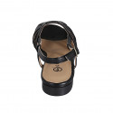 Sandalia para mujer en piel negra tacon 2 - Tallas disponibles:  32, 33, 34, 35, 42, 43, 44, 45, 46