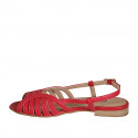 Sandalia para mujer en piel roja tacon 2 - Tallas disponibles:  32, 33, 34, 35, 42, 43, 44, 45, 46