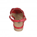 Sandalia para mujer en piel roja tacon 2 - Tallas disponibles:  32, 33, 34, 35, 42, 43, 44, 45, 46