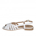 Sandalia para mujer en piel blanca tacon 2 - Tallas disponibles:  32, 33, 34, 35, 42, 43, 44, 45, 46