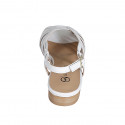 Sandale pour femmes en cuir blanc talon 2 - Pointures disponibles:  32, 33, 34, 35, 42, 43, 44, 45, 46