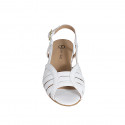 Sandalia para mujer en piel blanca tacon 2 - Tallas disponibles:  32, 33, 34, 35, 42, 43, 44, 45, 46