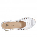 Sandalia para mujer en piel blanca tacon 2 - Tallas disponibles:  32, 33, 34, 35, 42, 43, 44, 45, 46